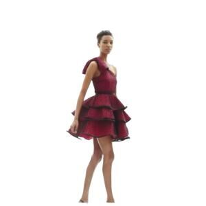 Pearl Georgina Chapman Marchesa Polka Dot Tiered Tulle Prom Dress Gothic 4